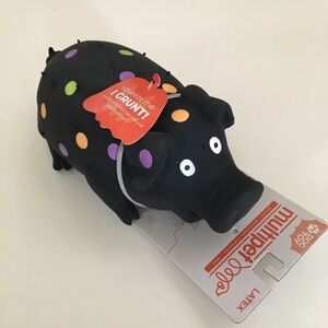 NEW 9” Dog Toy Latex Grunting Pig Interactive Play Easy Clean Squeeze to Grunt